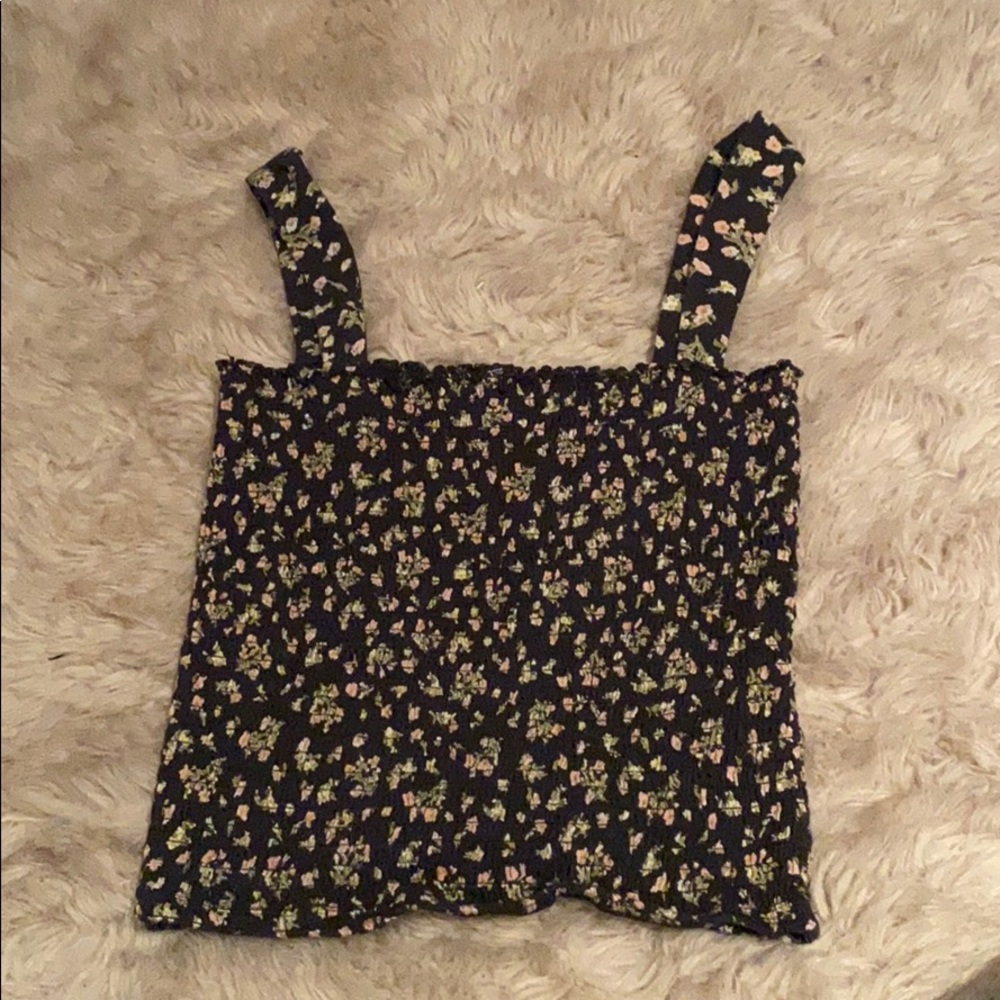 Floral billabong ruffled tank top